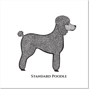 Standard Poodle with Name - detailed dog design for poodle lovers Posters and Art